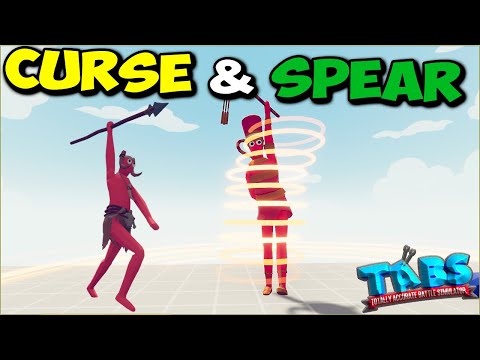 Curse & Spear! Spear Thrower and Pharaoh vs Every Faction - TABS MODS GAMEPLAY