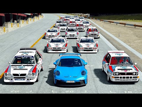 Porsche 992 GT3 2022 vs Lancia Delta Rally Cars at Laguna Seca