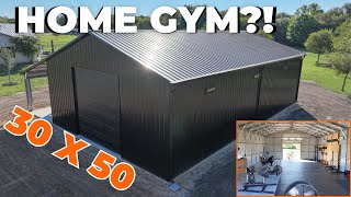 30x50 Steel Building Home Gym | Custom Metal Building Tour | WolfSteel