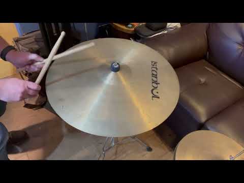 Istanbul Pre Split Stencil Logo 24” Ride Cymbal 4000g, with rivets Vintage 1980s image 8