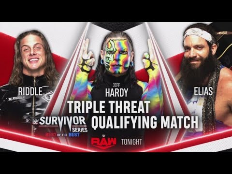 Riddle vs Jeff Hardy vs Elias (Full Match Part 1/2)