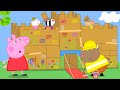 Peppa Pig CRAFTS A Cardboard Castle Peppa George Craft Games Tales Cartoon Full Episodes