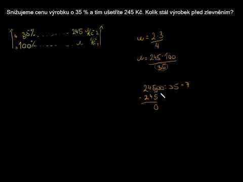 Procenta - výpočet základu