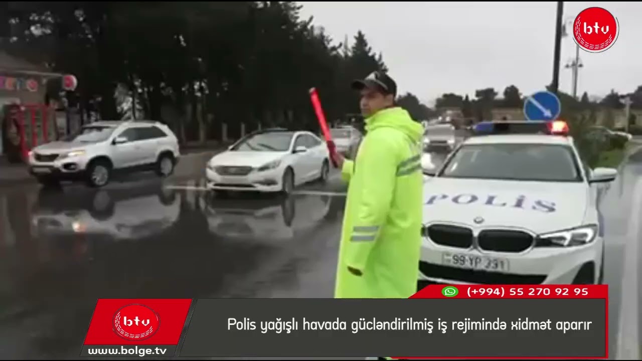 Polis yağışlı havada gücləndirilmiş iş rejimində xidmət aparır