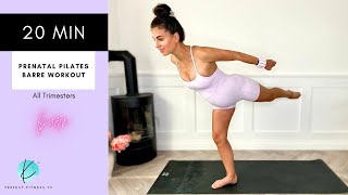 20 Minute Prenatal Pilates Barre Workout with Optional Hand Weights | Arms & Legs BURNER