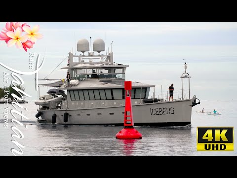 Sept 21st, 2023: FPB  #Iceberg yacht  was seen channeling throught Taapuna lagoon Tahiti