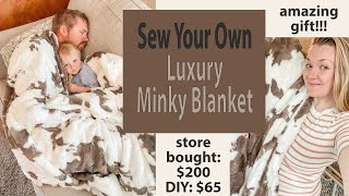 How to Sew Luxury Minky Blanket | Minky Couture Blanket Dupe