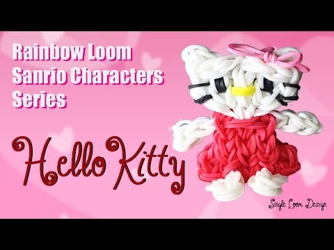 Rainbow Loom Patterns - Hello Kitty charm