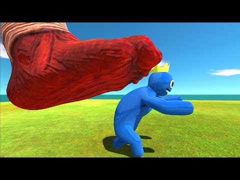 Growing Colossal Titan Attack Rainbow Friends - Animal Revolt Battle Simulator