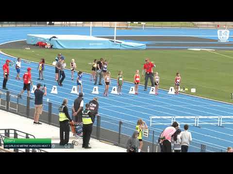 U9 Girls 60m Hurdles Heat 7: 2021 State Combined Events Championships // LAVicTV