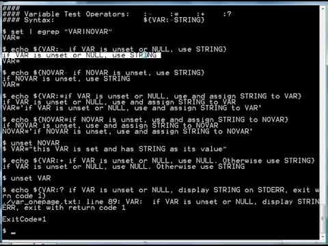 5 Minute Lessons In Shell Script Programming Variable Test Operators
