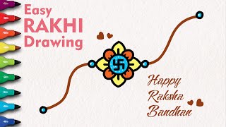 How to Draw Rakhi Easy Drawing | Draw Raksha Bandhan | रक्षा बंधन का त्यौहार
