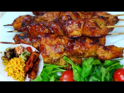 Delicious Bbq Chicken Skewer(Sate)//Garlic Herbs Roast Potatoes//Easy Oven Chicken Kebabs//Potatoes