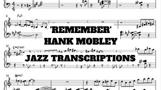 Remember | Hank Mobley | Jazz Transcriptions