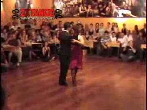  Vilma Fabiana Vega  and  Fernando Galera  are  dancing  to  the  tango  "  Como Has Cambiado Pebeta  "