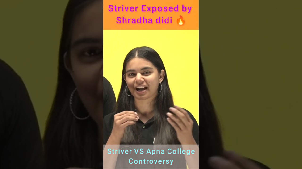 Shradha didi Reply to Striver 🔥 | Driver vs Apna college Controversy #shorts #coding