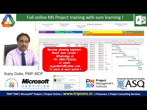 9:00 am to 6:00 pm full time ms project training