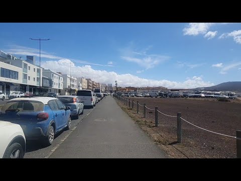 A walk along Avenue Juan Carlos and Playa Che Leon from Bristol Playa in Corralejo Fuerteventura