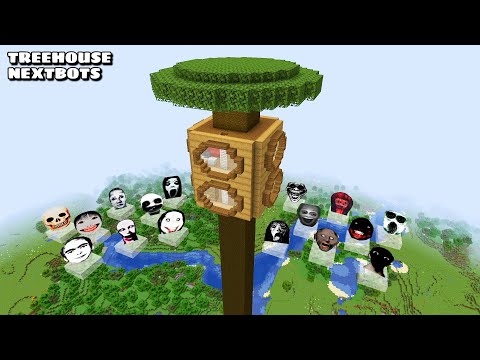 SURVIVAL TALLEST TREE HOUSE WITH 100 NEXTBOTS in Minecraft - Gameplay - Coffin Meme