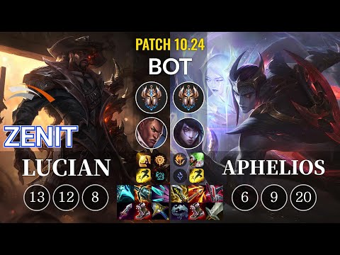 HLE Zenit Lucian vs Aphelios Bot - KR Patch 10.24