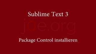 Sublime Text - Package Control Installation