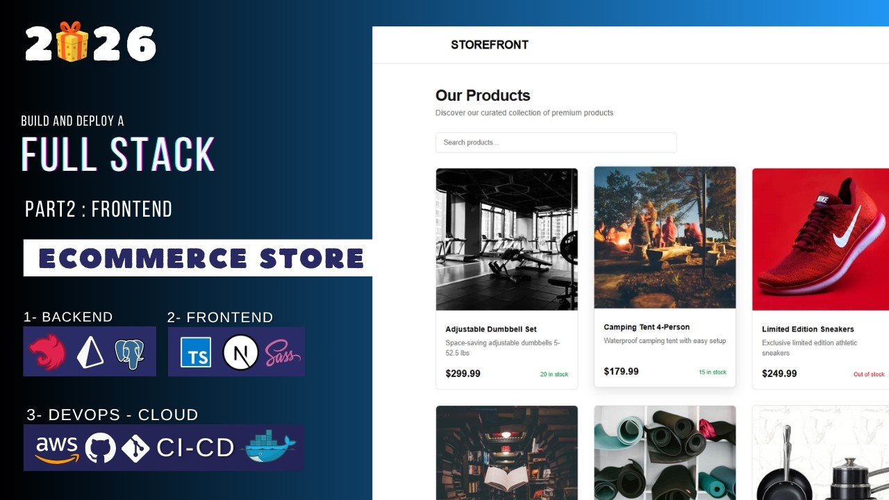 Full-Stack E-Commerce with NestJS & NextJS (Prisma, PostgreSQL, Docker, CI/CD, AWS) Frontend in 2026
