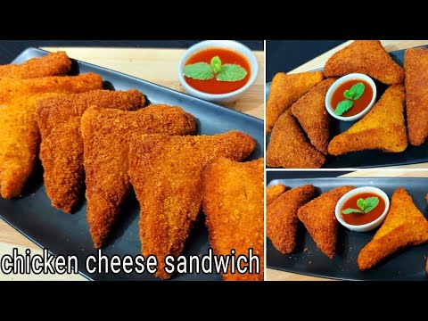 Bread sandwich recipe/chicken Caesar sandwich/Iftar snacks recipe/crispy chicken cheese sandwich