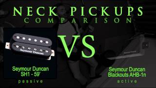 Video thumbnail for SEYMOUR DUNCAN SH1 / 59' vs BLACKOUTS AHB-1N - Active Passive NECK Pickup Tone Comparison / Review by Mike Stamper