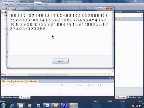 Visual Basic 2010 Express Tutorial 9 Random Numbers
