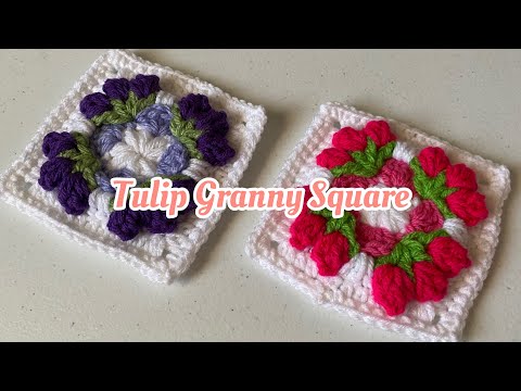 Crochet Tulip Granny Square Tutorial #102