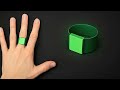 How To Make A PAPER RING Origami NO CUT NO GLUE Green Lantern