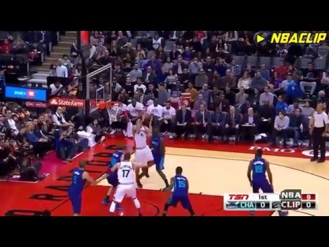 Jonas Valanciunas Put Back Dunk | Raptors vs Hornets | 2015-16 NBA REGULAR SEASON