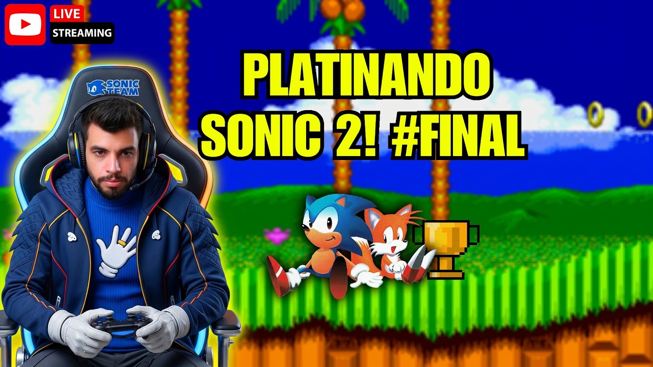 SONIC 2 MEGA DRIVE: O FINAL DA PLATINA! 🏆🦔 HOJE SAI O 100%? (AO VIVO)