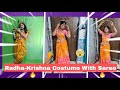 Janmastami Special *Radha and Krishna costume drape with Saree DIY| Radha Krishna costume with saree