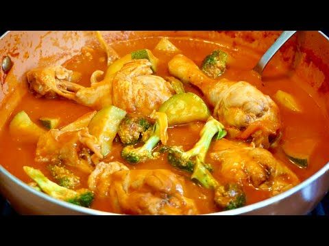 Receta de pollo a la mexicana en salsa de tomate. Con verduras!