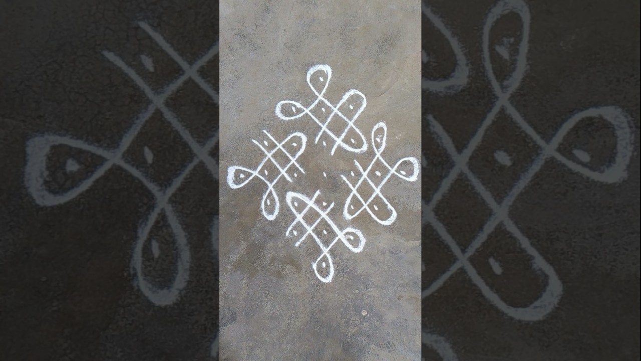 7×1 Dots Simple Rangoli Design | Easy Melikala Muggu