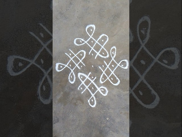 7×1 Dots Simple Rangoli Design | Easy Melikala Muggu