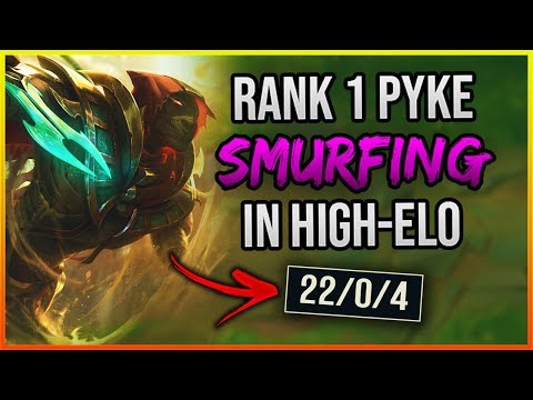 RANK 1 PYKE SMURFING IN GRANDMASTER! (FLAWLESS GAMEPLAY) - Davemon