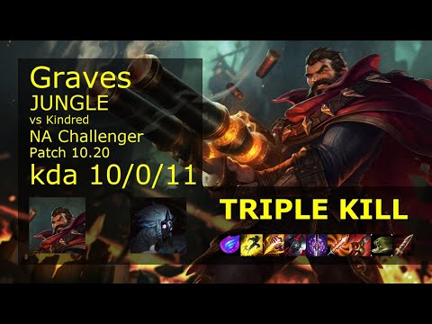 Graves Jungle vs Kindred - NA Challenger 10/0/11 Patch 10.20 Gameplay