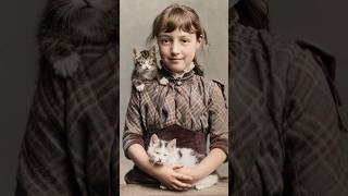 Women and Their Feline Companions | HD Colorized Photographs
