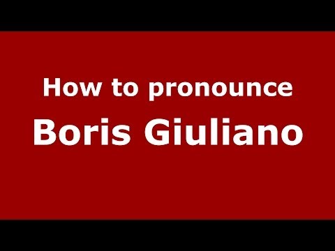 How to pronounce Boris Giuliano (Italian/Italy) - PronounceNames.com