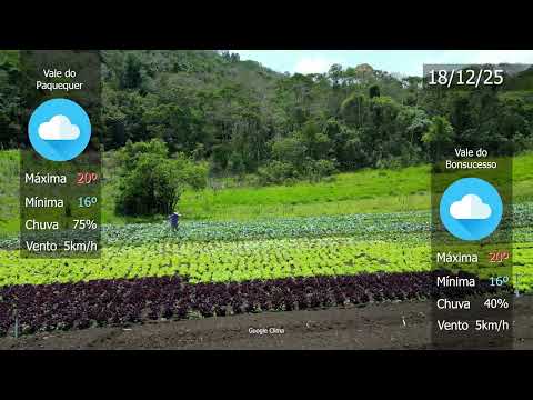 Previsão do tempo para o interior de #Teresópolis-RJ, nesta quinta-feira, 18 de dezembro de 2025