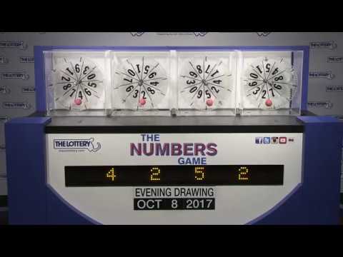 Evening Numbers Game Drawing: Sunday, October 8, 2017