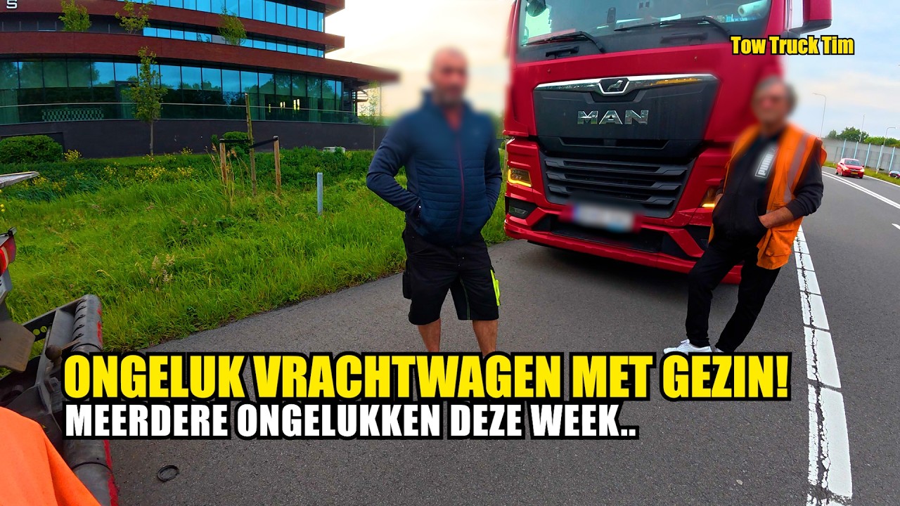 Buitenlands vrachtwagen rijdt door na ongeluk i.p.v. schade formulieren invullen.