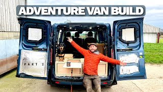 Camper Van Conversion | Home Build Adventure Van Part 2 (Oak work top, Hiking pole table)