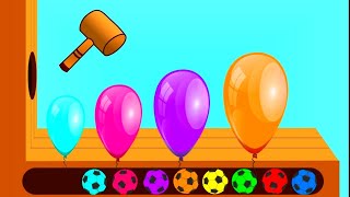 We Paint Balloons in Different Colors With a Ball | Learning Videos For Toddlers