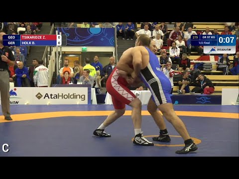 1/2 GR - 97 kg: Z. TSIKARIDZE (GEO) df. B. HOLK (GER), 5-1