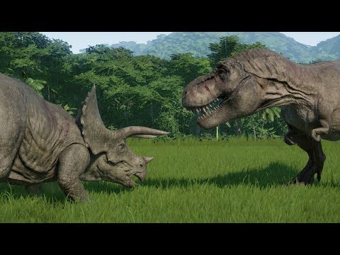 Triceratops VS Albertosaurus, T-Rex, Spinosaurus And More - Jurassic World Evolution