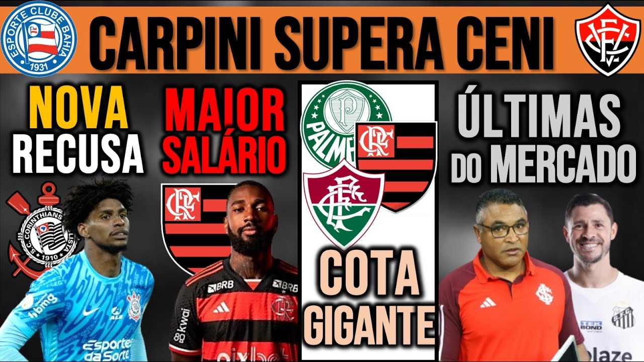 HUGO SOUZA: AMEAÇA REAL! NOVO SALÁRIO DO GERSON! BOLADA PRA SEP, FLA E FLU! GIULIANO, INTER, BAVI+
