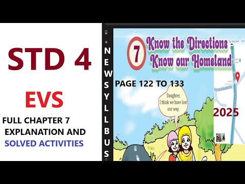 STD 4 EVS UNIT 7 KNOW THE DIRECTIONS KNOW OUR HOMELAND PAGE 122 TO 133 NEW SYLLABUS 2025